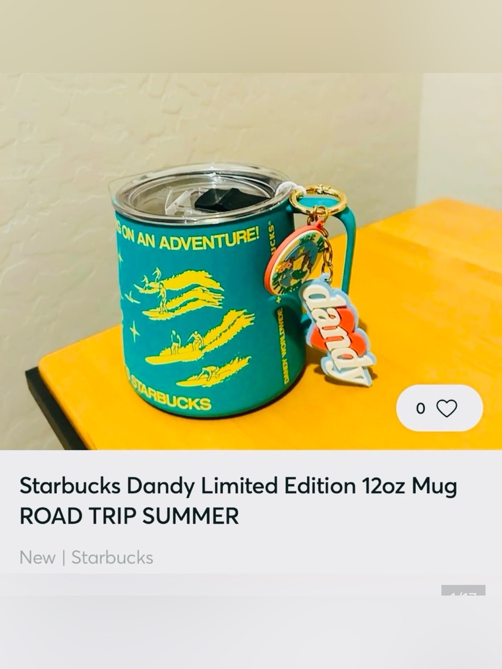#3343*Teal Mountain Print Travel Mug - Home Wall Decor Accent
